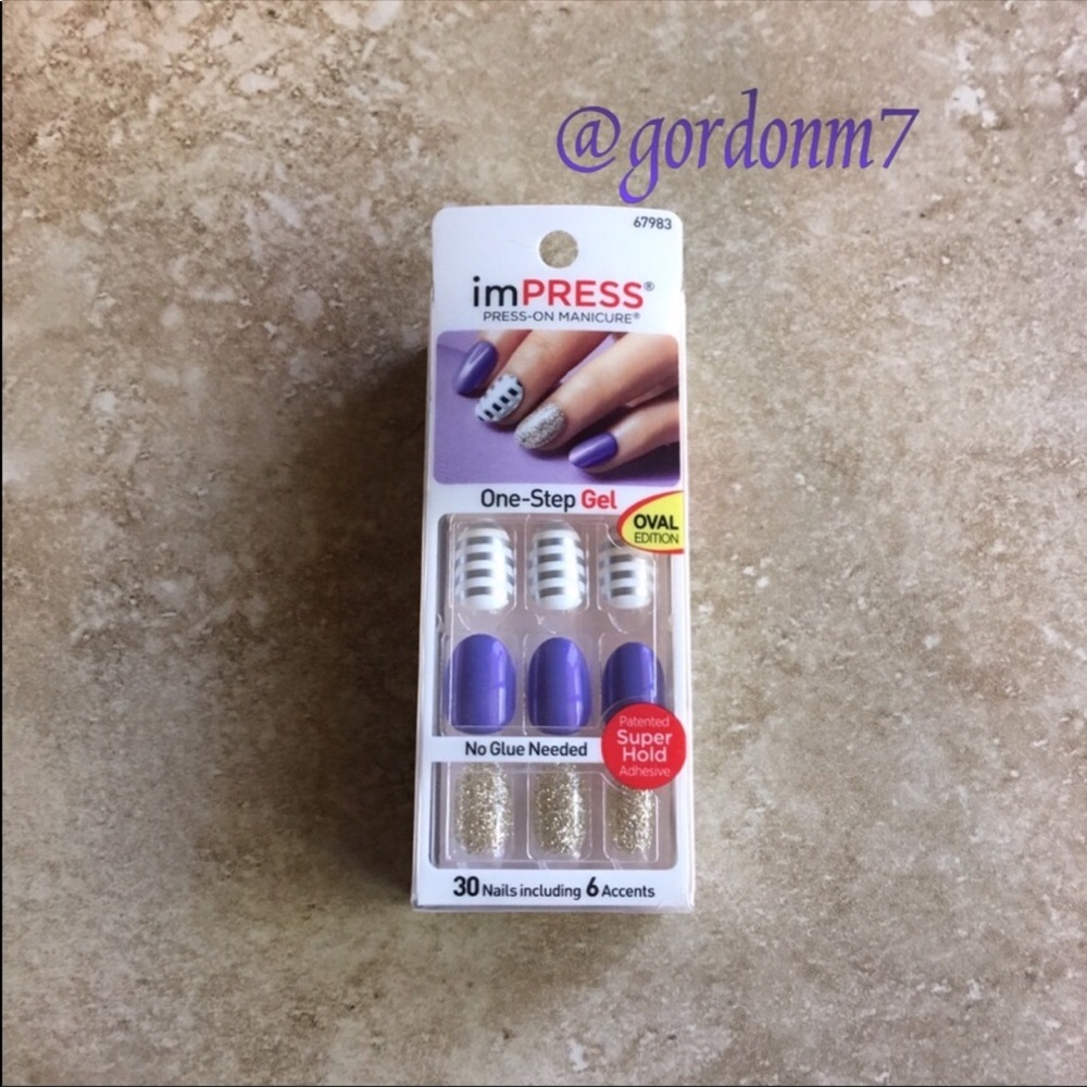 NEW imPRESS Purple Oval Nails in Free Ur Mind